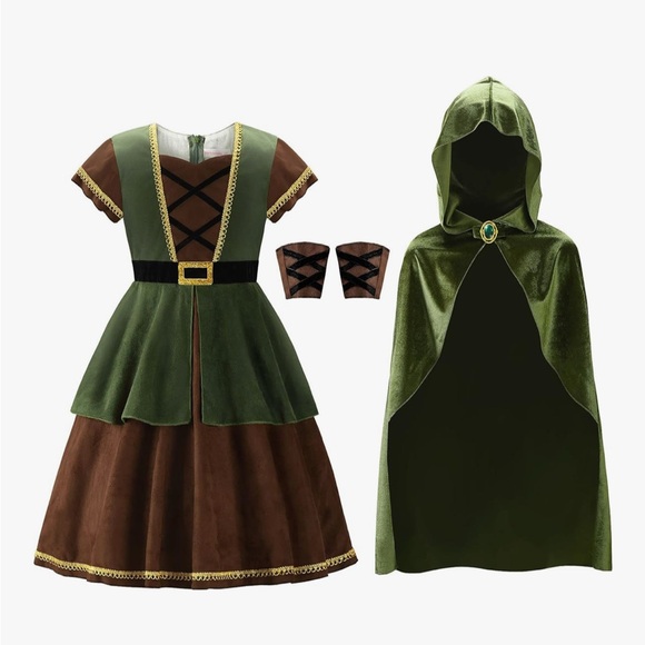 Relibeauty Other - Archer Costume Huntress for Girls with Cape girls size 8